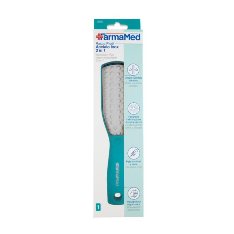Farmamed Raspa Piedi Acciaio Inox 2 in 11pz