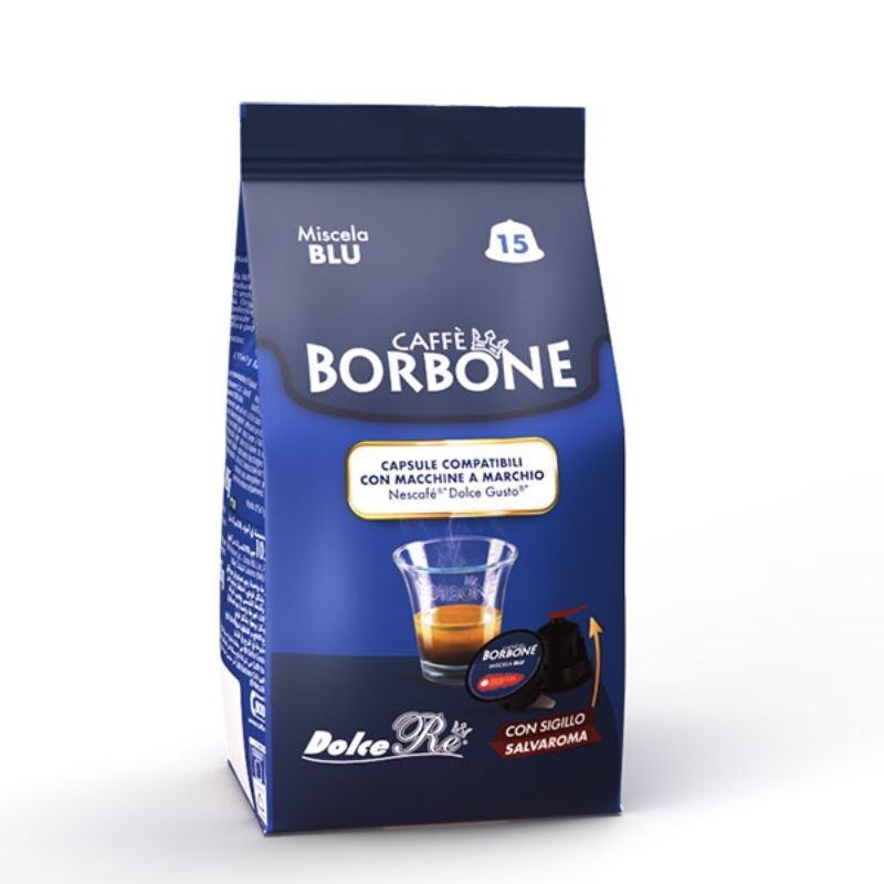15 Capsule Miscela Blu Caffè Borbone Compatibili Dolce Gusto