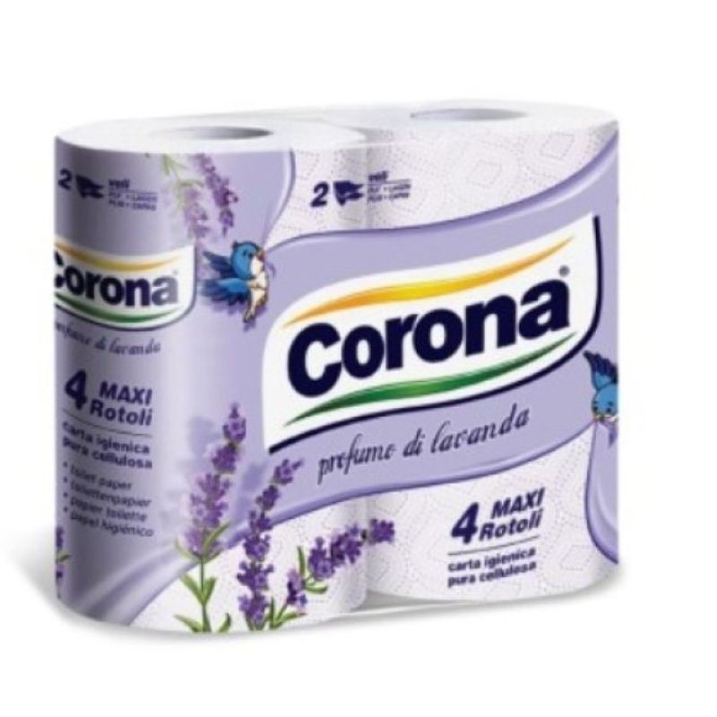 Carta Igienica 4 rotoli 2 Veli Profumo Lavanda Corona