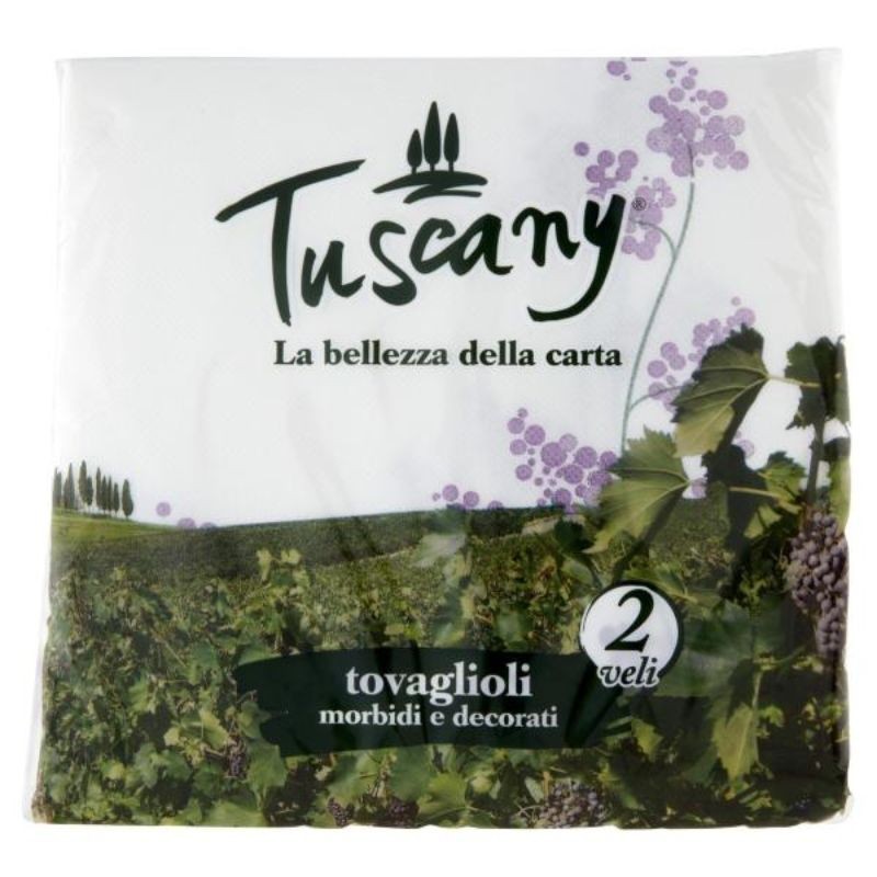 Tuscany tovaglioli morbidi e decorati 2 veli 40 pz