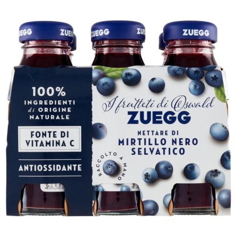 Zuegg I Frutteti Di Oswald Nettare Di Mirtillo Nero Selvatico 6 X 125 Ml