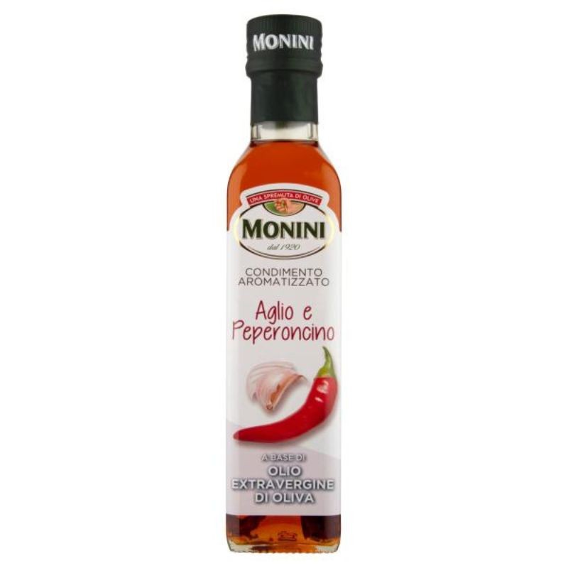 Monini Condimento Aromatizzato Aglio E Peperoncino A Base Di Olio Extravergine Di Oliva 250 Ml