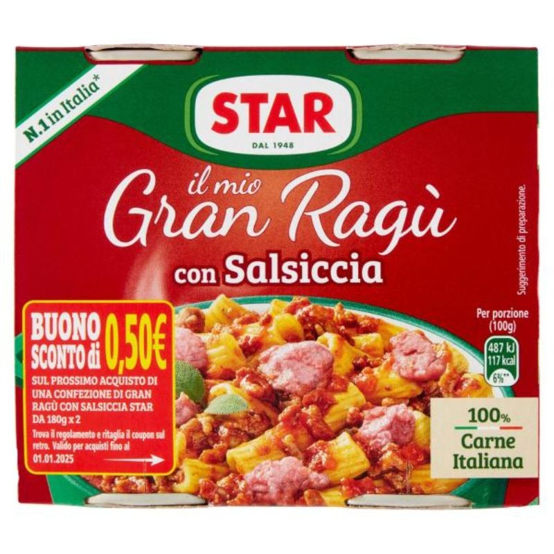 Star Il Mio Gran Ragù con Salsiccia 2 X 180 G
