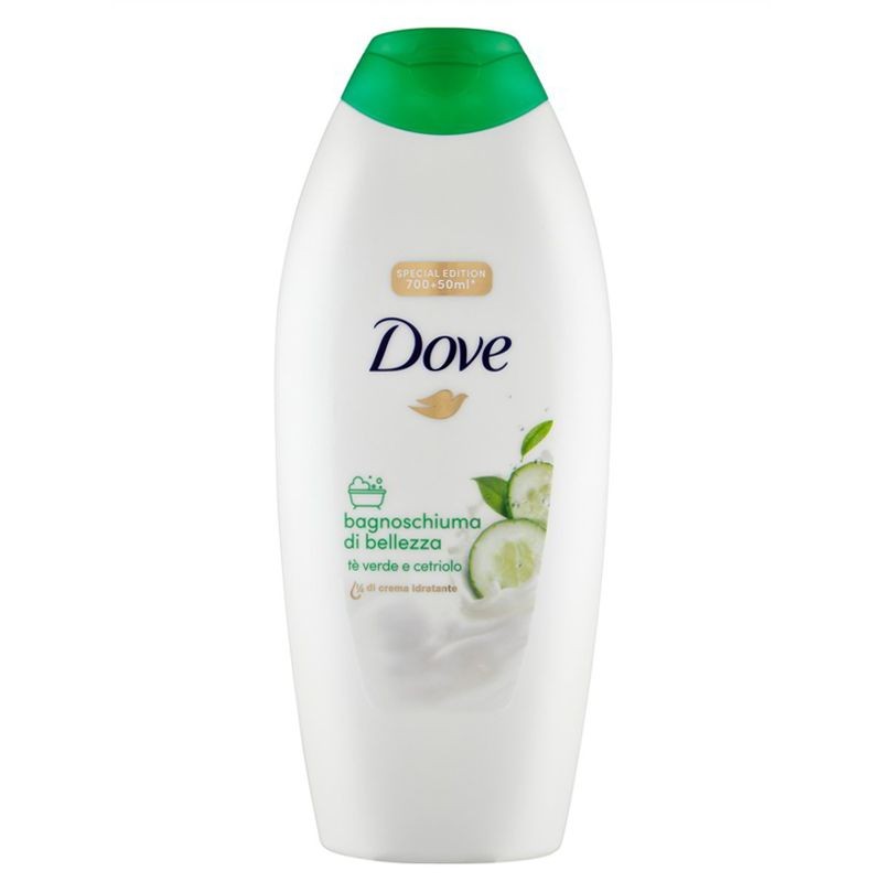 Dove Bagnoschiuma con Te Verde e Cetriolo 700 + 50 ml