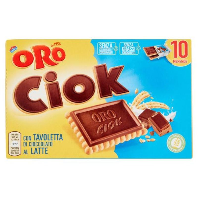 Oro Ciok Biscotto Con Tavoletta Di Cioccolato al Latte  10 X 25 G