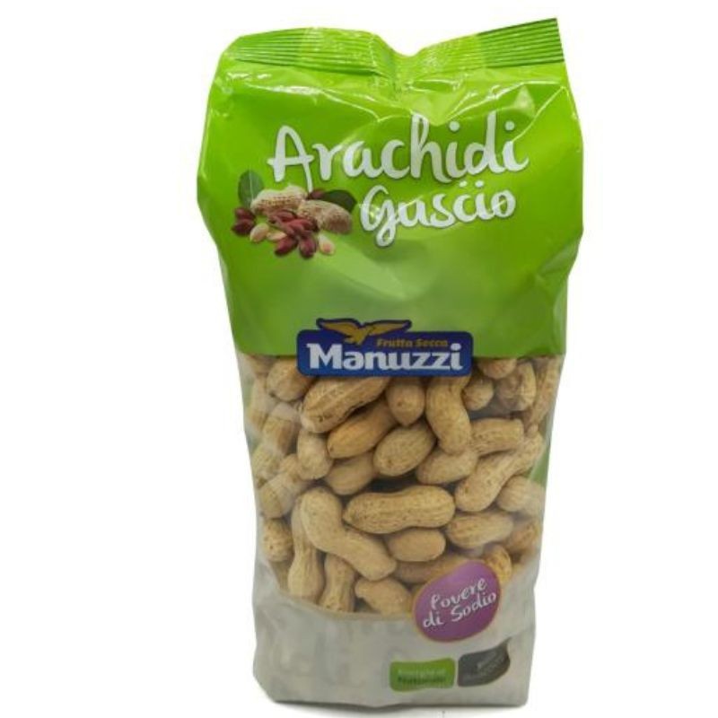 Manuzzi Arachidi in guscio busta 500 g