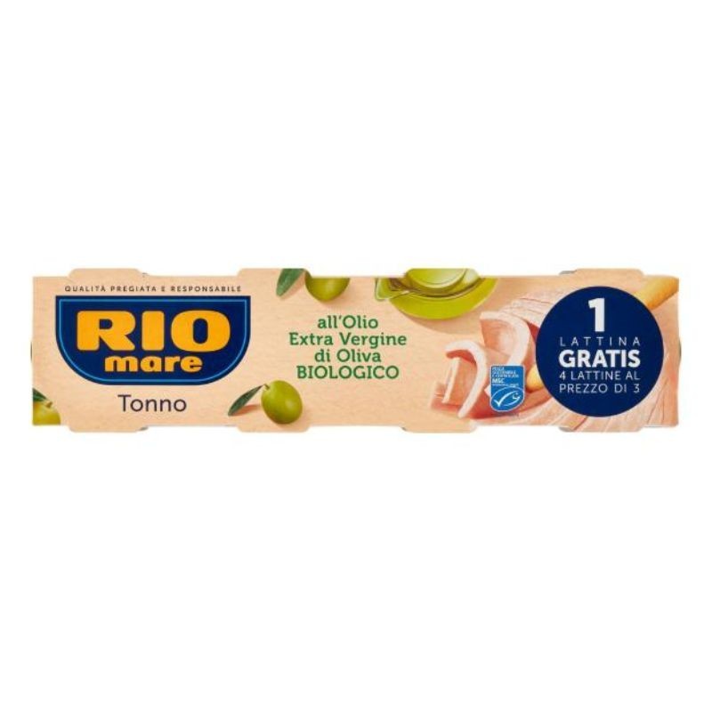Tonno Rio Mare BIO con olio Extra vergine di oliva3x65 gr+1